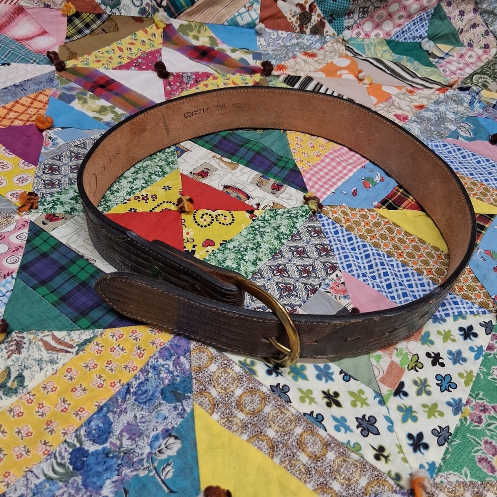 Circle Y Belt 30 Lizard Reptile Leather Western Gray